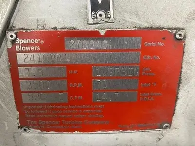 USED SPENCER BLOWERS 24103B1