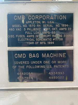 1994 CMD 1570 RH Bag Machines, Bottom Seal in Line | Mark One Machinery (4)