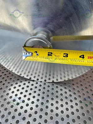 USED L.J STAR CORP. B0870 GLASS SAMPLING COLUMN 7.5 L W/ 2" OD SANITARY FITTING PORT