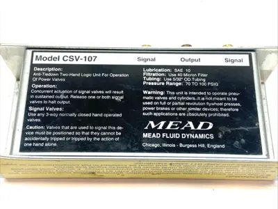 Used Mead Two-Hand Control Remote Logic Unit 70-100PSI Industrial Controls Michigan US | Maverick Industrial Sales #1401939