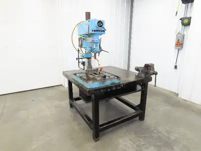 Clausing 20" Variable Speed Drill Press Weld Table 48x48" Wilton Bullet Vise