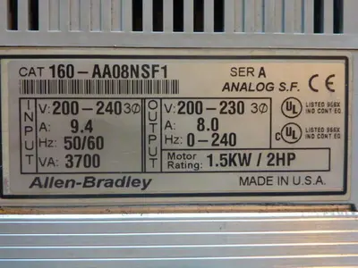 USED ALLEN BRADLEY 160-AA08NSF1 SER A