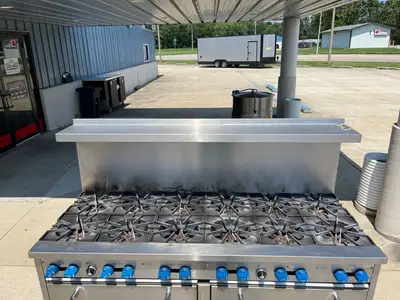 Used Comstock Castle Used Comstock-Castle 2F330 72" NG Range Cooktop w/ 12 Burners and 2 Ovens Commercial Ranges Illinois US | Falcon Restaurant Supply #1376040