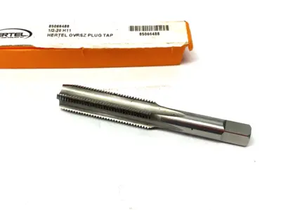 New | in-Stock HERTEL STRAIGHT FLUTE TAP: 1/2-20 UNF, 4 FLUTE, PLUG CHAMFER, HSS Taps & Dies Michigan US | Maverick Industrial Sales #1091310