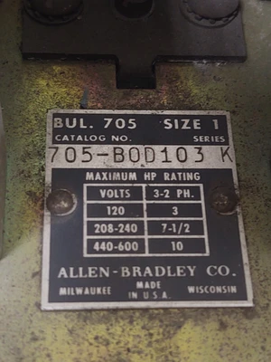 USED Allen-Bradley 705-B0D , 705-BOD