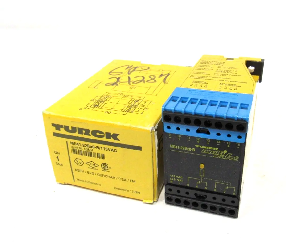 NEW TURCK MS41-22EX0-R /115VAC MULTI SAFE RELAY MS4122EX0R