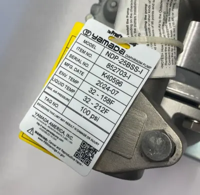 New | in-Stock YAMADA STAINLESS STEEL AIR POWERED DOUBLE DIAPHRAGM PUMP 1" IN/OUT Pumps | Maverick Industrial Sales #1105871