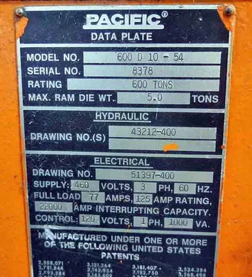 USED 1979 PACIFIC 600-D-10-54