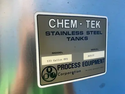 Used VIATEC 533 GAL OVS Chemical & Process Equipment Ohio US | HGR 24 #1404941