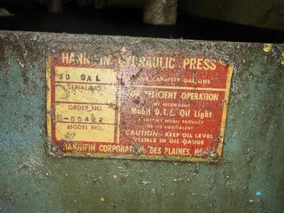 25 TON HANNIFIN C-FRAME HYDRAULIC PRESS: YOBRO #24741