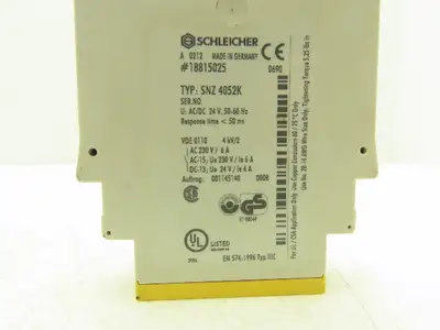 Schleicher SNZ 4052K Safety Relay 24VAC/24VDC 50/60Hz Response Time <50 ms