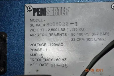 Pemserter In Die Insertion Machine