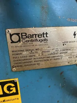USED BARRETT 125 CLARIFUGE