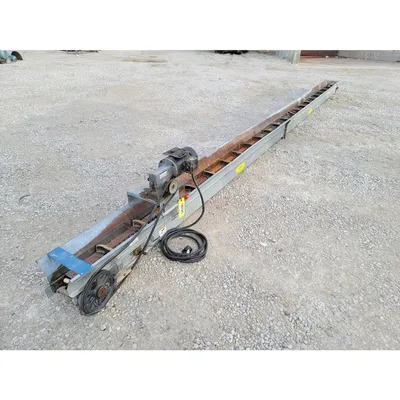 Used 7"W X 23'-5"L Galvanized Single Chain Drag Conveyor