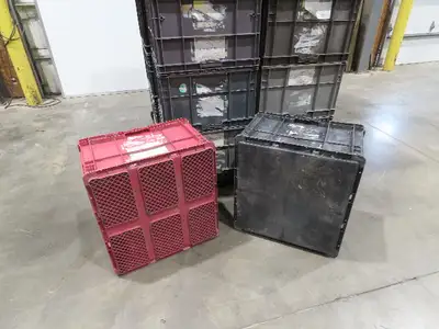 ORBIS Stakpak Stackable Plastic Tote Container Bin 24x22x14" Mixed Color  Lot 22