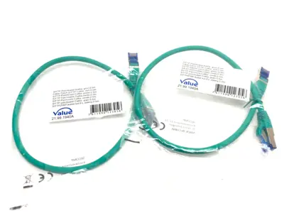 NEW VALUE S/FTP ETHERNET PATCH CABLE GREEN 0,5M