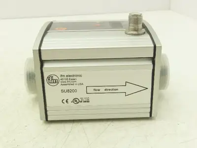 IFM SU8200 Ultrasonic Flow Meter Digital Display Sensor 100L/min 16 Bar 19-30VDC