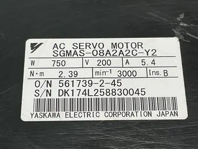 USED YASKAWA ELECTRIC SGMAS-08A2A2C-Y2