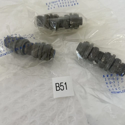 (3) Amphenol Aerospace (2 Per Sealed Bag) Connectors 10-820062-03S