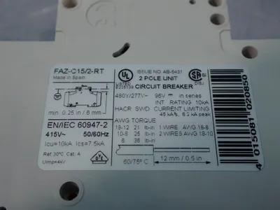 New | in-Stock EATON FAZC15/2RT Circuit Breakers | HGR 24 #731967