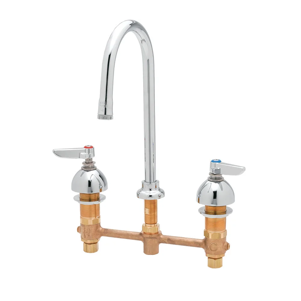 Advance Tabco K-132 Heavy Duty Gooseneck Faucet - 3 Hole 4" On Center, 5 1/2" Spout
