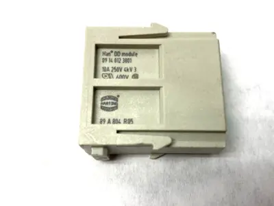 USED HARTING HOOD CONNECTOR ASSEMBLY W/ 4X 09140123001 PROTECTED MODULES