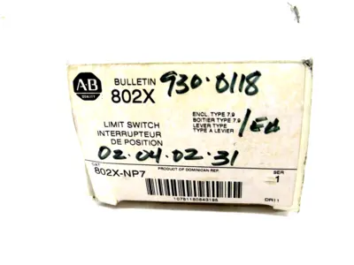 NEW ALLEN BRADLEY 802X-NP7 LIMIT SWITCH 802XNP7