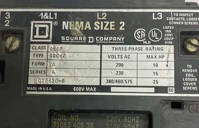 Used SQUARE D 8502 SD0-2 PLC Contactors Ohio US | Surplus Asset Holdings #1236526