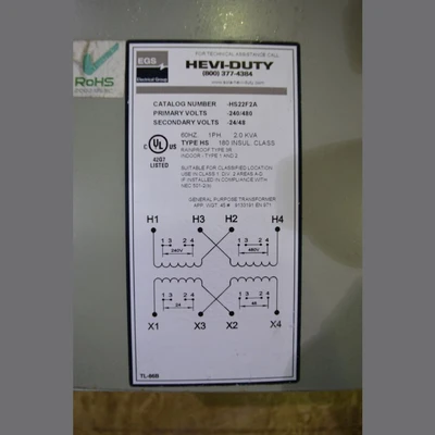 EGS 2 kVA Hevi-Duty Transformer