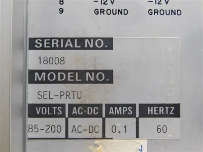 SEL SEL-PRTU Protective Relay Terminal Unit 85-200A 0.1A 60Hz AC-DC Used