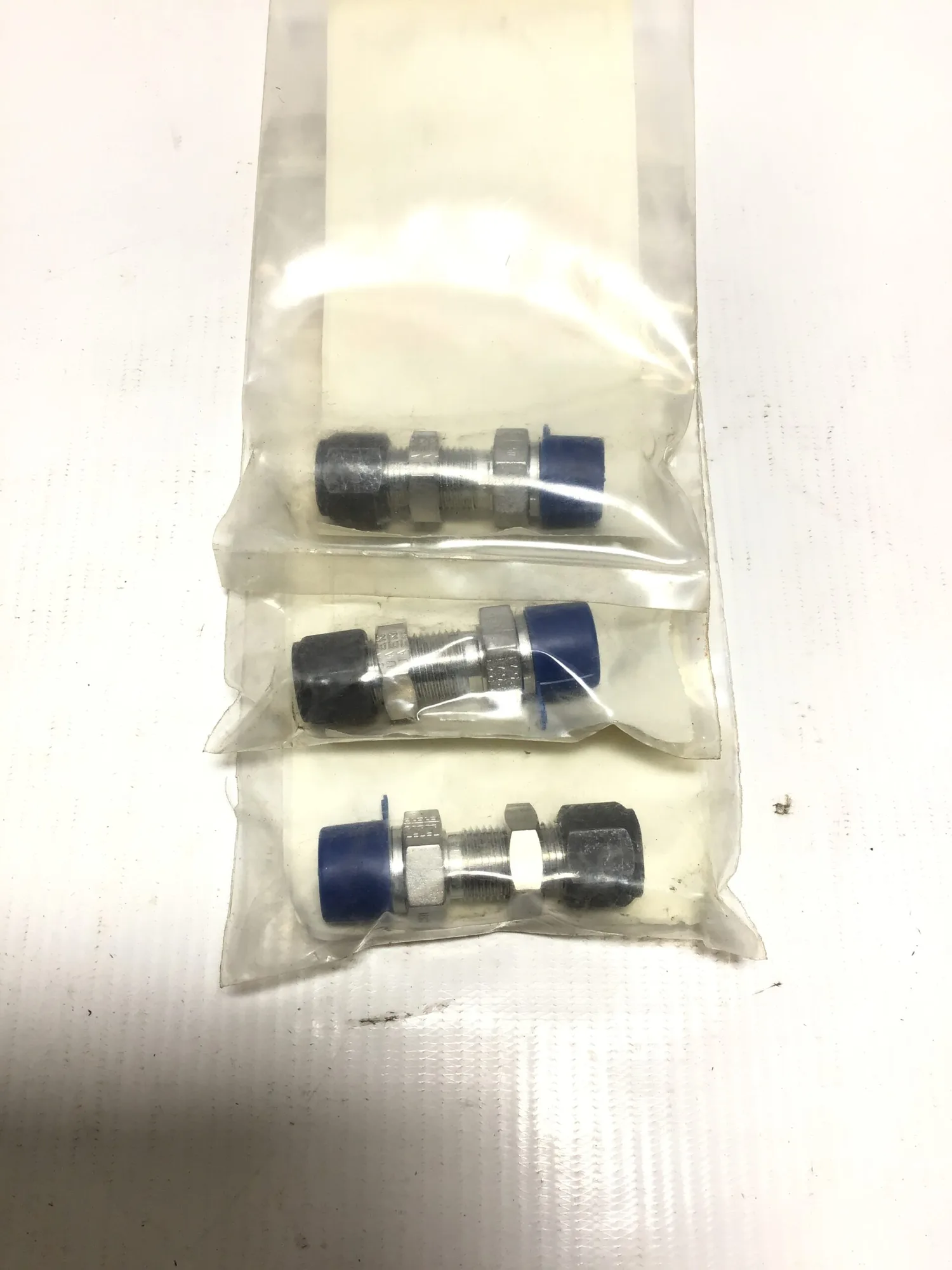 3 Parker 6-6FH2BZ-SS Compression Fittings Male Connector BLKHD 3/8 to 3/8″