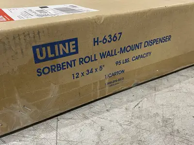 NEW ULINE WALL MOUNT SORBENT ROLL DISPENSER