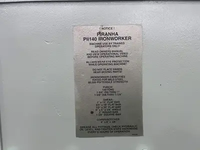 PIRANHA PII-140 PUNCH-SHEARS, IRONWORKERS | T.R. Wigglesworth Machinery Co. (11)