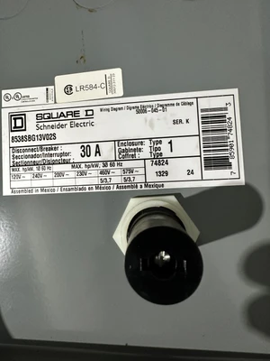 SQUARE D SIZE 0/30A COMBINATION MOTOR STARTER