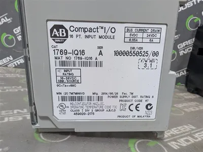 Allen Bradley 1769-IQ16/A Compact I/O 16pt Input Module F/W 3.1 Used