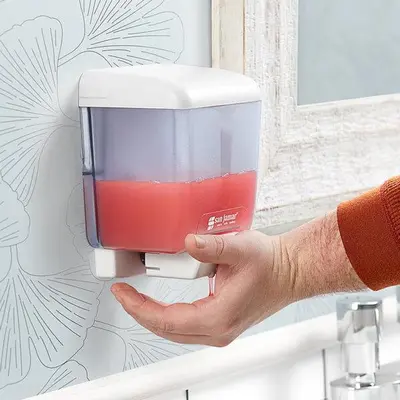 San Jamar SF30TBK 30 oz. Bulk Foaming Soap Dispenser - Black Pearl