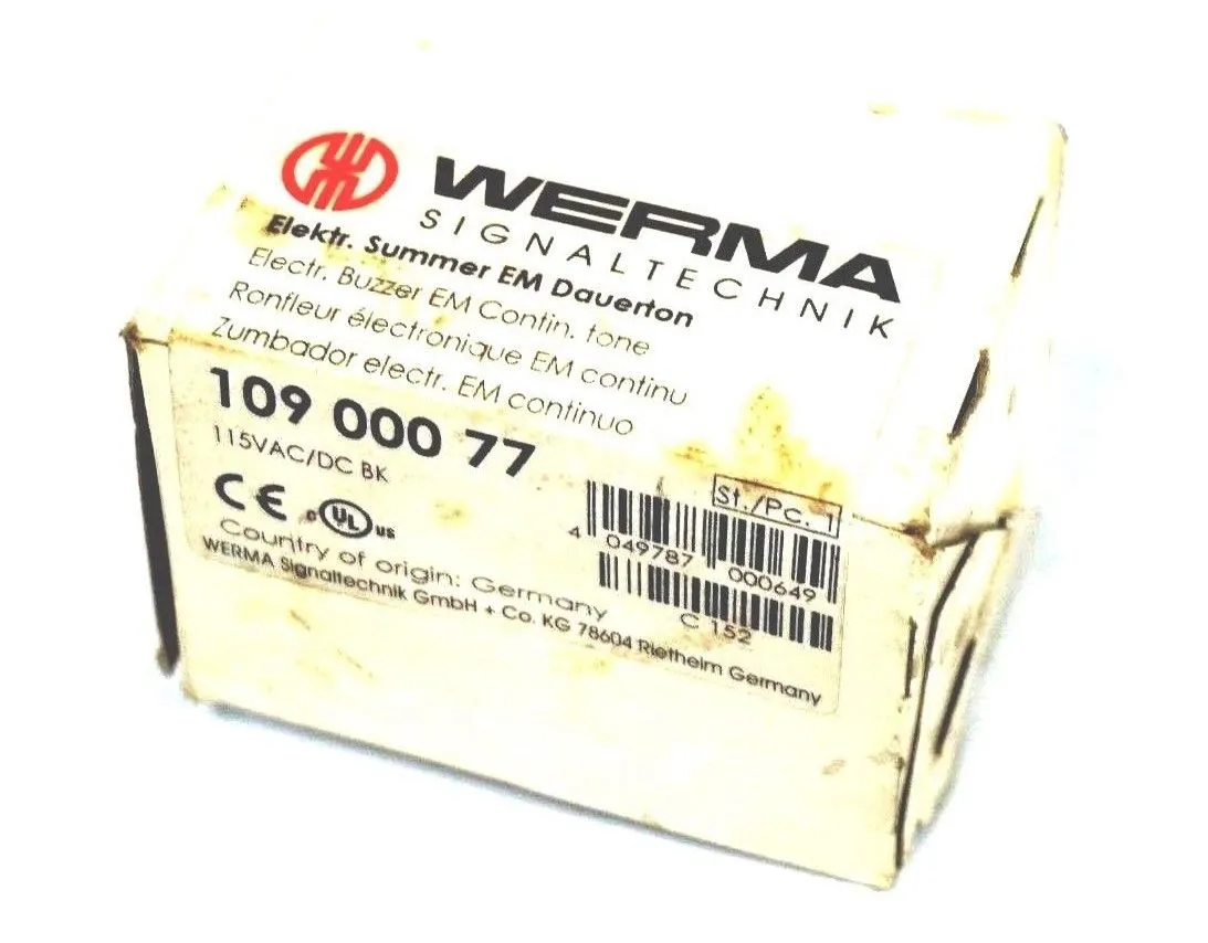 NEW WERMA 109 000 77 115VAC/DC BK ELECTRICAL BUZZER EM 10900077