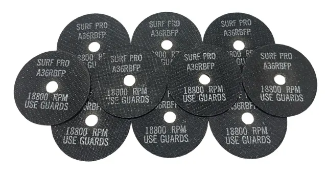 Surf-Pro 4" x 3/32" x 5/8" Cut-Off Wheel, Type 1, 36 Grit Aluminum Oxide 10 Pack