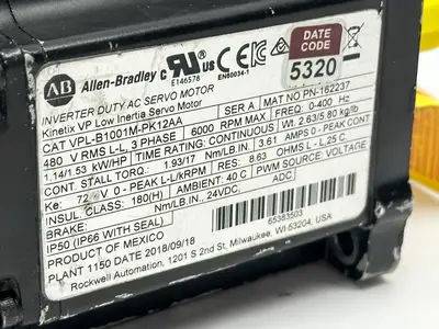 Used Allen-Bradley VPL-B0632F-PK12AA Servo Motors Michigan US | Maverick Industrial Sales #1453086