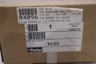 Parker PL50 4-Way Manual Air Control Valve Rotary Handle - STOCK GF487A
