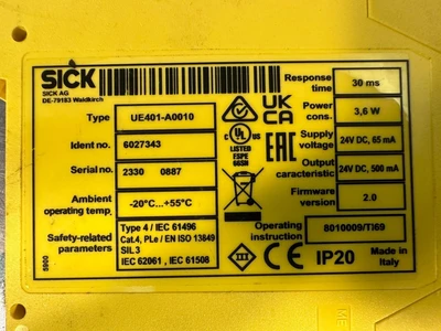 Sick AG De-79183 UE401-A0010 ID: 6027343 (3.1.3)