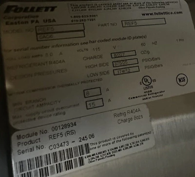 174-0107 Follett REF5 24” Undercounter Self Contained Cooler