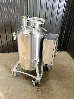 Used 27 Gallon Jacketed Tank, 316L Stainless Steel, Electrically Heated Multi-Zone Jacket