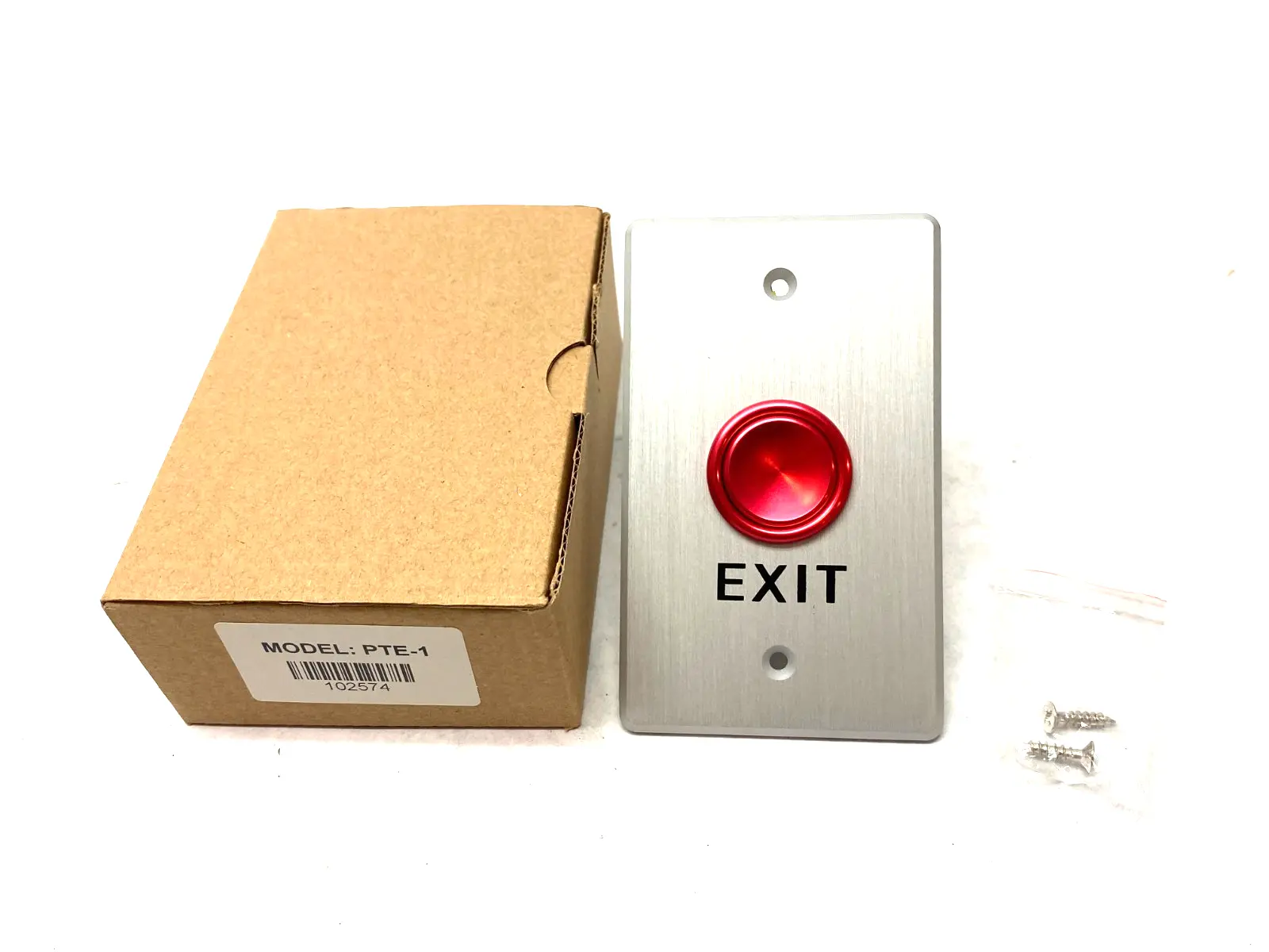 USED ZKTECO PUSH TO EXIT BUTTON/SWITCH SOFT TOUCH, RED NO/NC/COM