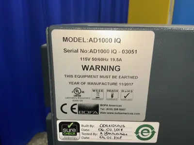 Used BOFA AD1000 IQ Dust Collectors Ohio US | HGR 24 #1456141