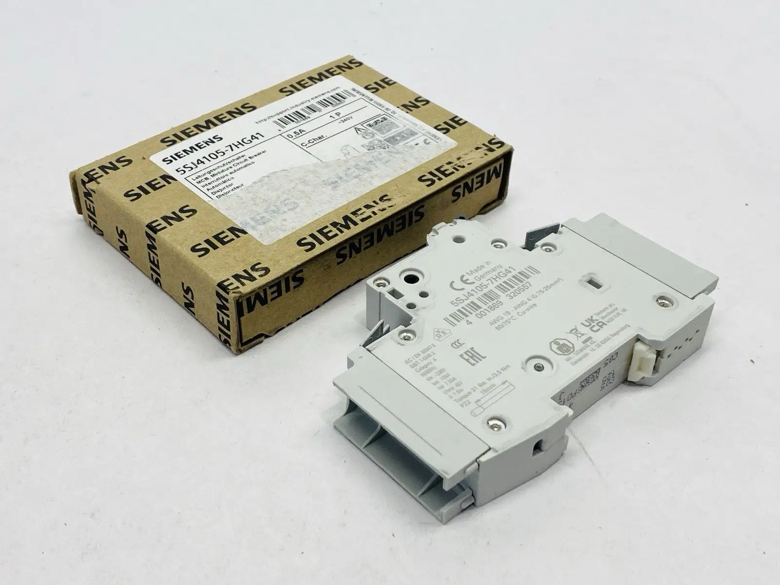 5SJ4105-7HG41 | Siemens  Miniature Circuit Breaker 1-Pole 0.5A 240V - New Other