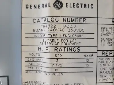 USED GENERAL ELECTRIC TH4322