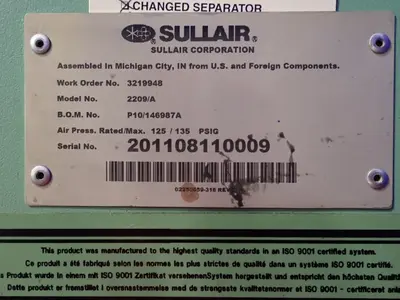 USED SULLAIR 2209/A