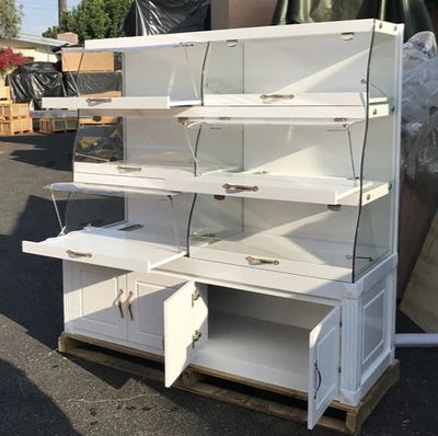 171-0326 60" Lighted Dry Donut Pastry Bakery Case on Cabinets