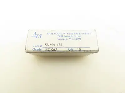Arm Tooling System SNMA-434 Indexable Carbide Insert Grade BCK65 Lot Of 47